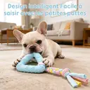 Blinkit Jouet pour chiot à tirer et macher triangulaire avec corde en tissu - Bleu  image 2