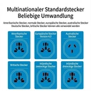 Ochama EU-Standard-Universal-Reiseadapter - Reisesteckeradapter - für mehrere Länder geeignet - USA Europa Australien Vereinigtes Königreich China Deutschland image 8