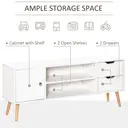 HOMCOM TV Stand for TVs up to 50", TV Console Cabinet with Open Storage Shelf and Drawers for Living Room, Entertainment Room and Bedroom, White image 4