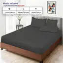 LeBonsoir Drap-housse 150 x 200 cm, hauteur de poche 30 cm, 100 % coton, bords élastiques anti-effilochage - Gris foncé image 6