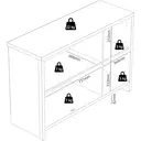 Galano Iris 3 Door Sideboard – Storage Cabinet with Drawers for Living Room, Bedroom & Kitchen, Grey image 8