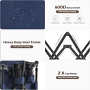 CLIPOP Festival Trolley with All-Terrain Wheels, 180L Folding Wagon with Expandable Tailgate and Adjustable Handle Large Capacity Garden Cart for Beach Camping Outdoor Blue image 5