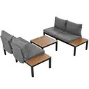 Garten-Lounge-Set (2 Zweisitzer, 2 Beistelltische, 1 Tisch), Grau image 8