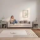 HOMCOM Modern Bedside Table Set of 2, Bedside Cabinet with Drawer and Open Shelf, Side End Table, Nightstand for Bedroom, Oak image 8