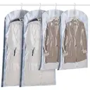 TAILI Sacs de rangement sous vide suspendus économiseurs d'espace pour vêtements, manteaux, organiseurs d'armoire, 4 pièces (2 longs, 2 courts) Bleu image 0