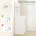 HOMCOM Dressing Table with Mirror, Modern Vanity Desk with Drawer and 3 Open Shelves, Makeup Desk for Bedroom, White image 5