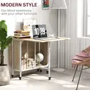 HOMCOM Dining Table Foldable Portable Oak Effect/White image 8
