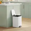 SONGMICSHOME  20L Trash Can, Kitchen Garbage Can, Soft Close and Stays Open, White  image 3