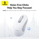OS-Baseus F02 Ergonomic Wireless Mouse 2.4G Single Moon White image 4