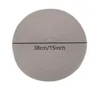 Lot de 6 sets de table ronds tressés en coton et polyester, lavables et résistants à la chaleur, diamètre 38 cm – Gris clair image 3