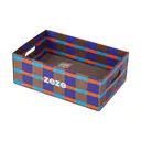 ZEZE Large Plaid Cat House Blue Brown, with Scratcher, Enclosed Cat Cave Bed image 5