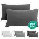 LeBonsoir Basics 50x75cm Pillowcases Set of 2， Super Soft Easy Care Microfiber，Envelope Closure， Dark Gray， Pillows Not Included image 0