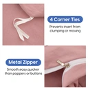 Meeallhome  Washed Brushed Duvet Cover Set 135*200cm/50*75cm*1  Beige pink image 6