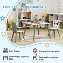 ZONEKIZ Kids Table and Chair Set, Toddler Table with 2 Chairs, 3 Pieces Toddler Activity Furniture Set for Bedroom, Nursery, Playroom, Grey image 4