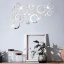 24pcs PVC removable mirror wall sticker, acrylic mirror decoration, suitable for home living room and bedroom decoration (3.5-13.8cm) image 1