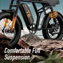 URLIFE 20" * 4 Vélo électrique pour adulte, équipé d'une batterie amovible 48 V 15,6 Ah, autonomie de 80 mi par charge, 7 vit image 5
