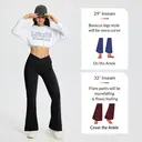 baleaf Women's Flared Leggings Yoga Pants with Pockets Bootcut Trousers Crossover High Waisted Workout Black 32" M image 4