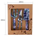 Flora Guard Ensemble d'outils de jardinage en aluminium avec déplantoir, herse et sécateur - Motif floral violet image 2