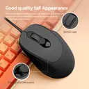 Rexsun Wired Mouse – 4 Buttons, Adjustable DPI 1000/1200/1600, Silent Click, Ergonomic Design, USB Connection, Compatible with Windows & Mac, Black, V2 image 5