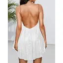 Robe Femme à Bretelles Fines Col en V pour Printemps Été Vacances et Tenue Quotidienne Blanc Taille S image 3