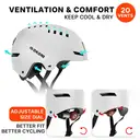 DKONI HS-158 Casque de vélo adulte rechargeable USB avec éclairage avant et arrière Pour hommes et femmes Blanc S 48-55 cm image 5