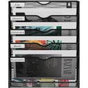 Senhoglb Porte-revues mural A4 en maille métallique avec 6 compartiments - Noir image 2