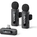 BOYA BY-V20 V2.0 USB-C Wireless Microphone for iPhone 16/17, Android with One-Click to Noise Cancellation, 9h Battery Life (2 TX+1 RX) image 0