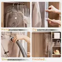 TAILI Sacs de rangement sous vide suspendus, sacs économiseurs d'espace, sacs de mise sous vide pour vêtements, costumes et vestes, organiseurs d'armoire et rangement, (3 longs, 3 courts) Transparent image 3
