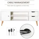 HOMCOM TV Stand for TVs up to 50", TV Console Cabinet with Open Storage Shelf and Drawers for Living Room, Entertainment Room and Bedroom, White image 3