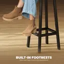 HOMCOM Bar Stools Set of 2, Industrial Breakfast Bar Stools with Footrest, Round Barstools, for Kitchen, Dining Room, Living Room, Brown image 3