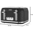 Breville Curve 4 Slice Toaster, High-Lift, Wide Slots, Textured, Black & Silver Chrome - VTT786 image 6