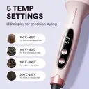 Wavytalk 热力梳，吹风造型增强型负离子圆形加热热梳，让头发更顺滑亮泽，使用方便，不可用于吹干，38mm 梳筒，5 档温度设置，双电压，欧规插头，粉色 image 5