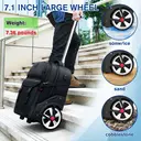 Trolley Backpack with Wheels， 17.3 Inch Trolley Backpack with Large Wheels， 50L Travel Backpack with Wheels Including USB Charging Port & Combination Lock， Waterproof for Work Travel， Black image 1
