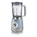 Ariete Vintage 583 Glas-Mixer, Retro-Multifunktions-Blender mit 4 Klingen, 4 Geschwindigkeiten + Impulsfunktion, Eiszerkleinerer-Funktion, 1,5 Liter Fassungsvermögen, 1000 W, Blau image 0