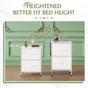 WLIVE Bedside Table, 2 Fabric Drawers Cabinet & Metal Frame, with Easy Pull Handle, Wood Top and Sturdy Steel Frame for Bedroom, Living Room (White) image 5