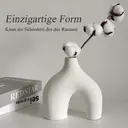 Yuejia Lot de 2 vases minimalistes irréguliers en céramique blanc - 19 cm et 14 cm image 4