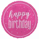 Unique Party Glitz Happy Birthday Balloon, Pink, 45cm image 0