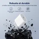 dpower J8540 Chargeur Rapide USB‑C 20W PD3.0, Adaptateur Secteur Prise Européenne, Compatible iPhone 16/15/14/13, Samsung, iPad, AirPods, image 4