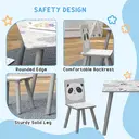ZONEKIZ Kids Table and Chair Set, Toddler Table with 2 Chairs, 3 Pieces Toddler Activity Furniture Set for Bedroom, Nursery, Playroom, Grey image 7