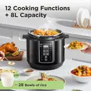 Midea Pressure Cooker/Multi-Cooker - 7.6L, 12 Presets, Yogurt Maker, Rice Cooker, Slow Cooker, Sauté, Steamer, Stainless Steel Non-Stick Inner Pot, Dishwasher Safe, MY-CS8037WP image 2