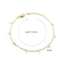 Cubic Zirconia Station Bracelet, 18K PVD Gold Plated Stainless Steel, 4mm Charms image 1