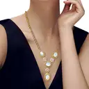 18-Inch Women's 18K Gold Plated Station Necklace with Oval Charms image 5