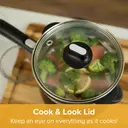 Drew&Cole Cleverpot Cooking Pot - Black, 1.2L, 600W, Compact, Portable, Serves Up to 3 People, With Glass Lid & Steam Basket image 3