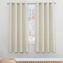 PONY DANCE Blackout Curtains with Eyelet, 2 Panels W140xL175cm (W55xL69inch), Light Beige image 0