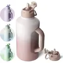 Bottle Bottle RVS vacuüm geïsoleerde sportfles, dubbele deksels inclusief rietjesdeksel, 1,8 L (61 oz), kleur kleurlopend roze, Nieuwjaarsverkoop, top cadeau-ideeën image 0