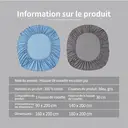 ochama Drap-housse en coton pur brossé 160 x 200 cm - Bleu image 6