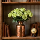 Yuejia Décoration bouquet de roses artificielles en soie 48 cm - Vert image 6