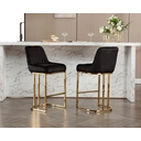 chairus Bar Stools Set of 2 Velvet Counter Chairs with Backrest Breakfast Bar Stools for Kitchen image 6