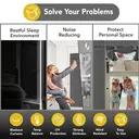 Deconovo Blackout Plain Fabric Hook & Loop Door Curtain, 1 Pc 66 x 175 Light Gray image 4