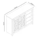 Galano Isadora 16-Pair Shoe Cabinet – Modern Shoe Storage Unit with 2 Doors & Adjustable Shelves – Freestanding Organiser for Entryway, Home or Office – Dusty Grey Oak image 7